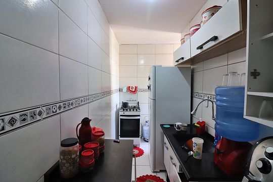 Cozinha e Área de Serviço de apartamento à venda com 2 quartos, 55m² em Cooperativa, São Bernardo do Campo