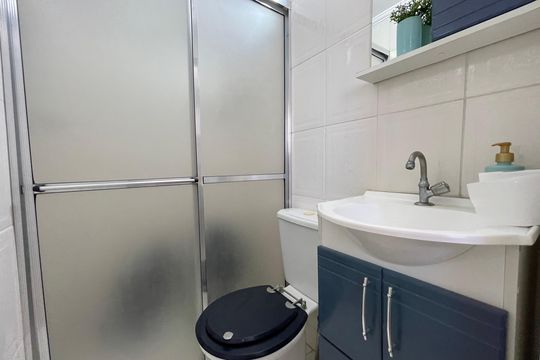 Banheiro do Quarto 3 de apartamento para alugar com 3 quartos, 96m² em Jaguaré, São Paulo