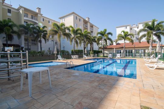 Área Comum - Piscinas de apartamento para alugar com 2 quartos, 57m² em Vila Sao Francisco, Hortolândia