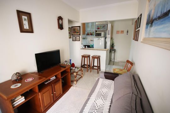Sala de apartamento para alugar com 1 quarto, 41m² em Vila Caiçara, Praia Grande