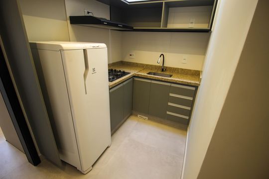 Cozinha de kitnet/studio para alugar com 1 quarto, 32m² em Jardim Icatu, Votorantim