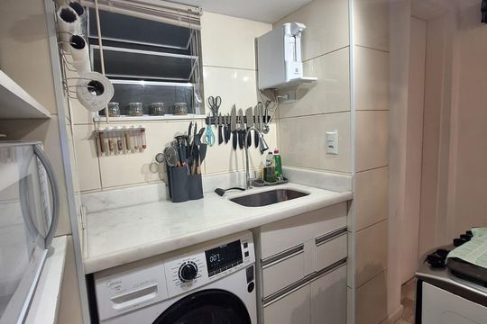 Cozinha e Área de Serviço de apartamento à venda com 1 quarto, 28m² em Botafogo, Rio de Janeiro