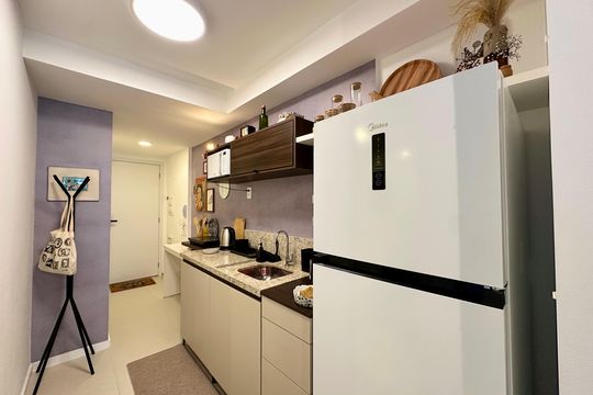 Cozinha e Área de Serviço de apartamento à venda com 1 quarto, 33m² em Centro, Rio de Janeiro