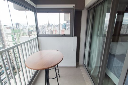 Varanda do Studio de apartamento para alugar com 1 quarto, 22m² em Vila Mariana, São Paulo