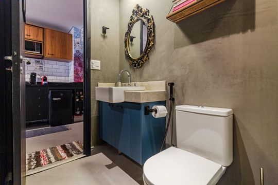 Banheiro de apartamento à venda com 1 quarto, 40m² em Pinheiros, São Paulo