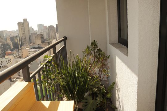 Sacada de kitnet/studio para alugar com 1 quarto, 26m² em Vila Buarque, São Paulo
