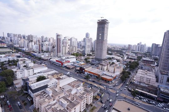 Vista da Sala/Cozinha de apartamento à venda com 2 quartos, 61m² em Setor Marista, Goiânia