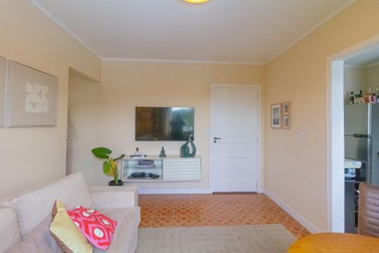 Sala de apartamento à venda com 1 quarto, 45m² em Nossa Senhora das Gracas, Canoas