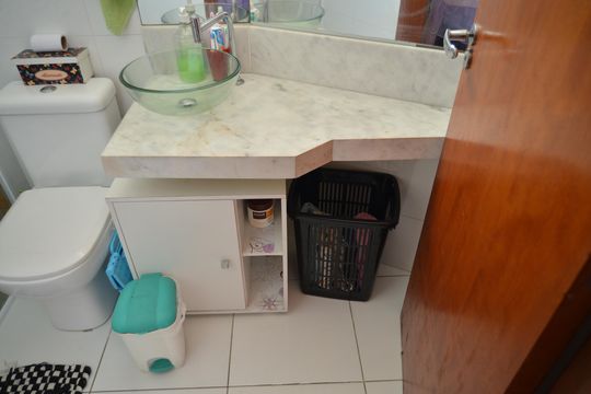 Banheiro da Suíte 3 de apartamento à venda com 3 quartos, 138m² em Vila Pires, Santo André