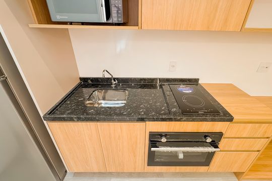 Cozinha de kitnet/studio para alugar com 1 quarto, 24m² em Vila Mariana, São Paulo