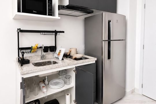 Cozinha de kitnet/studio para alugar com 1 quarto, 32m² em Sacomã, São Paulo