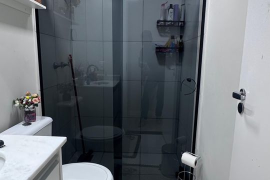 Banheiro de apartamento à venda com 2 quartos, 57m² em Jardim São Vicente, Campinas