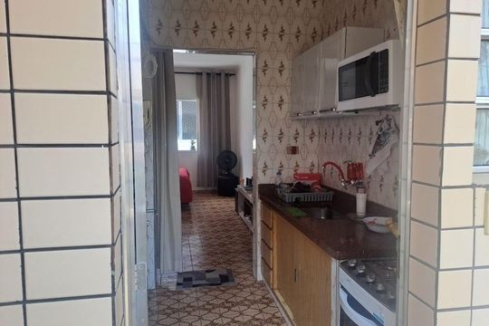 Cozinha de apartamento para alugar com 1 quarto, 39m² em Boqueirão, Praia Grande