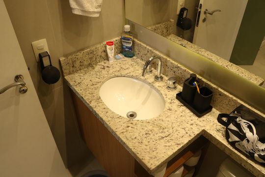 Banheiro da Suíte de apartamento à venda com 1 quarto, 45m² em Várzea da Barra Funda, São Paulo