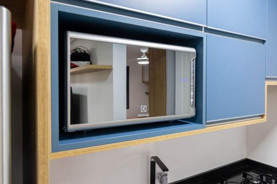 Cozinha de apartamento à venda com 1 quarto, 25m² em Vila Buarque, São Paulo