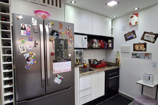 Cozinha de kitnet/studio à venda com 2 quartos, 42m² em Santa Paula, São Caetano do Sul