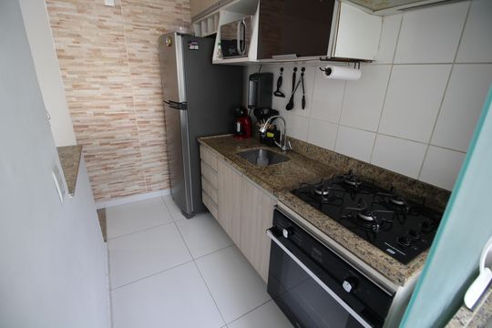 Cozinha de apartamento à venda com 2 quartos, 51m² em Taquara, Rio de Janeiro