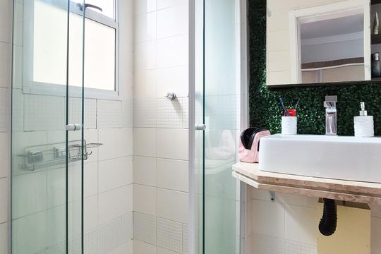 Banheiro da Suíte de apartamento à venda com 3 quartos, 73m² em Nova Petrópolis, São Bernardo do Campo