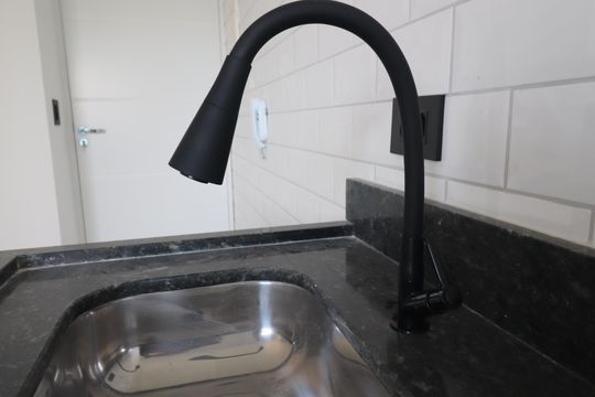 Cozinha de apartamento à venda com 2 quartos, 44m² em Vila Guiomar, Santo André