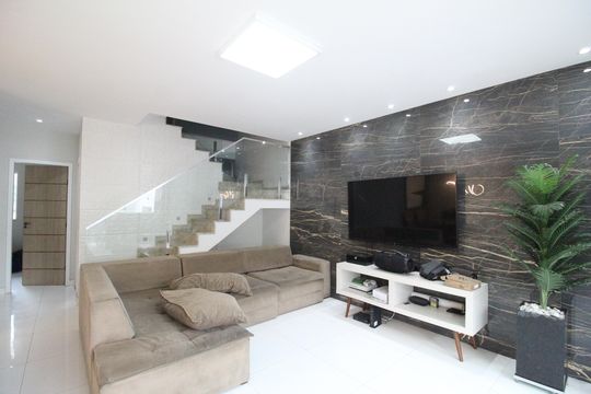 Sala de casa de condomínio à venda com 4 quartos, 232m² em Pechincha, Rio de Janeiro