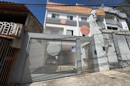 Fachada + plaquinha de apartamento à venda com 2 quartos, 104m² em Jardim Ana Maria, Santo André