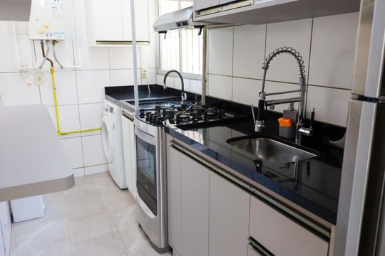 Cozinha de apartamento à venda com 2 quartos, 40m² em São Pedro, Osasco