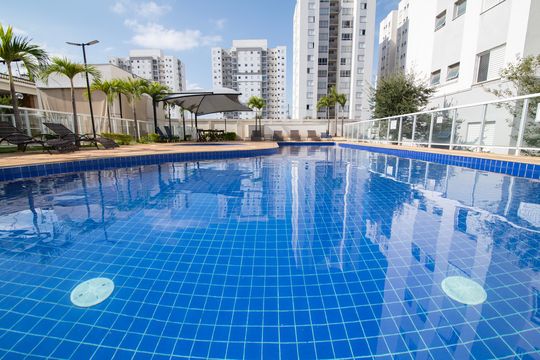Área Comum - Piscina de apartamento para alugar com 2 quartos, 58m² em Jardim das Colinas, Hortolândia