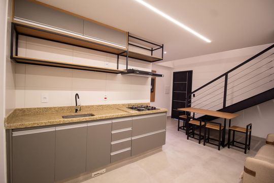 Cozinha de apartamento para alugar com 1 quarto, 50m² em Jardim Icatu, Votorantim