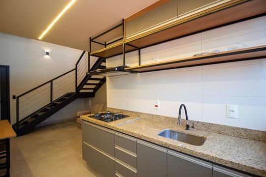 Cozinha de apartamento para alugar com 1 quarto, 33m² em Jardim Icatu, Votorantim