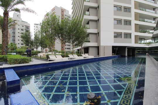 Área Comum - Piscina de apartamento à venda com 3 quartos, 151m² em Indianópolis, São Paulo