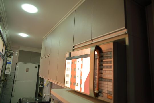 Cozinha de apartamento à venda com 2 quartos, 61m² em Jardim Copacabana, São Bernardo do Campo