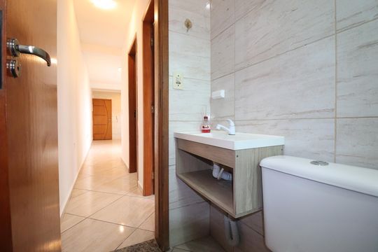 Banheiro de apartamento à venda com 2 quartos, 92m² em Vila Guarará, Santo André