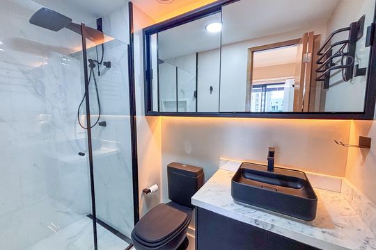 Banheiro da Suíte de apartamento à venda com 1 quarto, 30m² em Sumaré, São Paulo