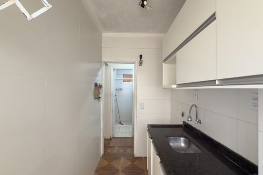Cozinha de apartamento para alugar com 1 quarto, 38m² em Canto do Forte, Praia Grande