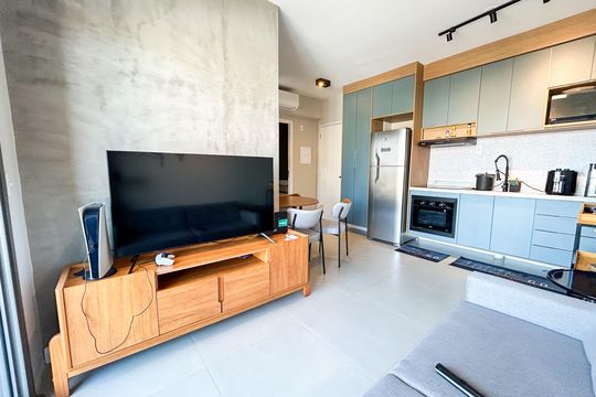 Sala de apartamento à venda com 2 quartos, 49m² em Chácara Santo Antônio (zona Sul), São Paulo