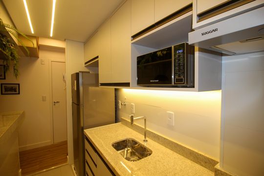 Cozinha de kitnet/studio para alugar com 1 quarto, 37m² em Jardim Portal da Colina, Sorocaba