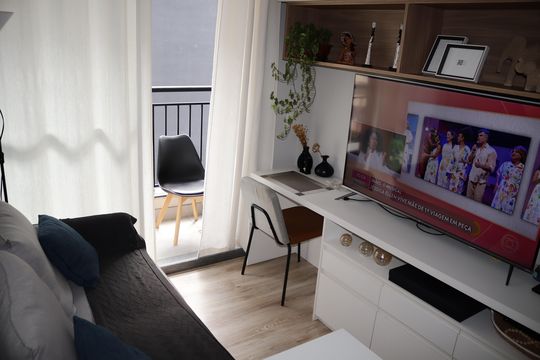 Sala de apartamento para alugar com 1 quarto, 28m² em República, São Paulo