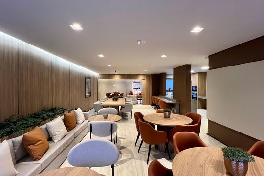 Área comum de kitnet/studio para alugar com 1 quarto, 28m² em Pinheiros, São Paulo