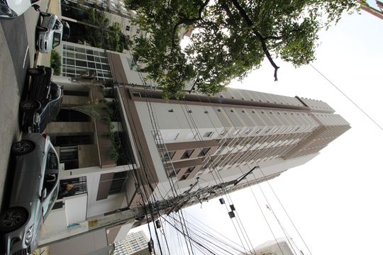 Fachada do Prédio de kitnet/studio para alugar com 1 quarto, 24m² em Vila Olímpia, São Paulo
