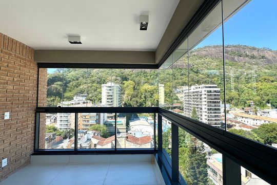 Varanda da Suíte 2 de apartamento à venda com 3 quartos, 119m² em Botafogo, Rio de Janeiro