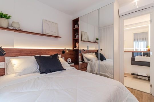 Quarto de apartamento à venda com 1 quarto, 41m² em Jardins, São Paulo