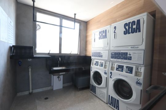 Área comum - Lavanderia Coletiva de kitnet/studio à venda com 1 quarto, 23m² em Jardim Aurelia, São Paulo