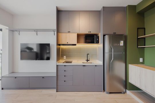 Cozinha de kitnet/studio à venda com 1 quarto, 29m² em Pinheiros, São Paulo