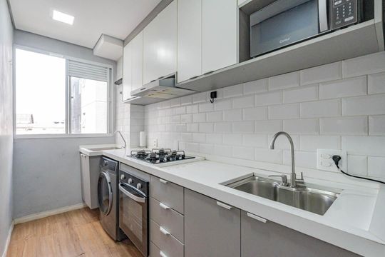 Cozinha de apartamento à venda com 2 quartos, 42m² em Vila Cristalia, São Paulo