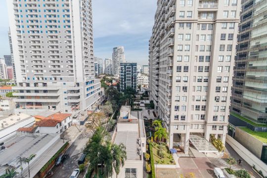 Vista da Varanda de kitnet/studio à venda com 1 quarto, 44m² em Pinheiros, São Paulo