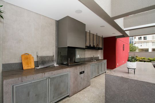 Área Comum - Churrasqueira de kitnet/studio à venda com 1 quarto, 45m² em Pinheiros, São Paulo