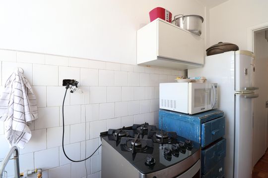 Cozinha de apartamento à venda com 1 quarto, 46m² em Santa Cecilia, São Paulo