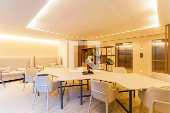 Hall / Coworking de kitnet/studio à venda com 1 quarto, 27m² em Indianópolis, São Paulo