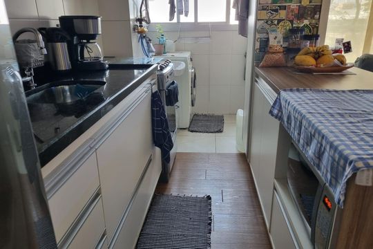 Cozinha e Área de Serviço de apartamento à venda com 2 quartos, 50m² em Chácara Santo Antônio (zona Sul), São Paulo