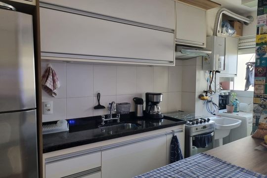 Cozinha e Área de Serviço de apartamento à venda com 2 quartos, 50m² em Chácara Santo Antônio (zona Sul), São Paulo